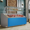 Witryna chłodnicza - 1568x979mm - 324L - front Hellblau - Dunkelgrau - z 2 drzwiami