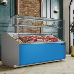 Witryna chłodnicza - 1256x979mm - 262L - front Hellblau - z 2 drzwiami - 1 półki