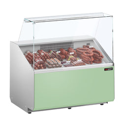 Witryna chłodnicza - 944x979mm - 200L - Ciemnoszary - front Jasnozielony - z 1 drzwiami - 1 półki - na rynek PL