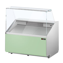 Witryna chłodnicza - 944x979mm - 200L - Ciemnoszary - front Jasnozielony - z 1 drzwiami - 1 półki - na rynek PL