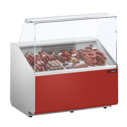Witryna chłodnicza - 944x979mm - 200L - front Ciemnoczerwony - z 1 drzwiami - 1 półki