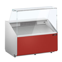 Witryna chłodnicza - 944x979mm - 200L - front Ciemnoczerwony - z 1 drzwiami - 1 półki