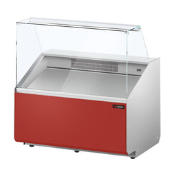 Witryna chłodnicza - 944x979mm - 200L - front Ciemnoczerwony - z 1 drzwiami - 1 półki