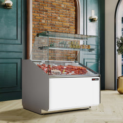 Witryna chłodnicza - 944x979mm - 200L - Biały - front Biały - z 1 drzwiami - 1 półki - na rynek PL