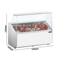 Witryna chłodnicza PREMIUM - 1256x979mm - 262L - Biały - z 2 drzwiami - 1 półki - na rynek PL