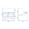 Refrigerated display counter – 1300 mm – light green front panel