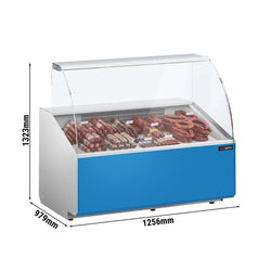Witryna chłodnicza - 1256x979x1323mm - 262L - front Hellblau - z 2 drzwiami - na rynek PL