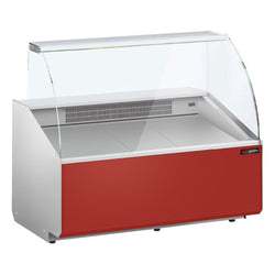 Witryna chłodnicza - 1256x979mm - 262L - Dunkelgrau - front Czerwony (RAL3003) - z 2 drzwiami