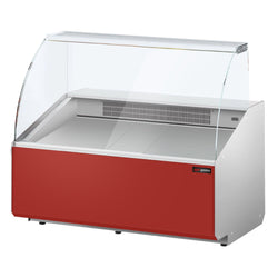 Witryna chłodnicza - 1256x979mm - 262L - Dunkelgrau - front Czerwony (RAL3003) - z 2 drzwiami