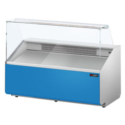 Witryna chłodnicza - 1568x979mm - 324L - front Hellblau - Dunkelgrau - z 2 drzwiami