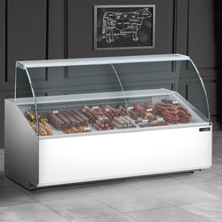 Witryna chłodnicza PREMIUM - 2506x979mm - 512L - front Biały - z 4 drzwiami - 1 półki - na rynek PL