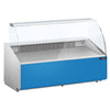 Refrigerated display counter – 1900 mm – with curved front glass – light blue front panel, image 4 of 7