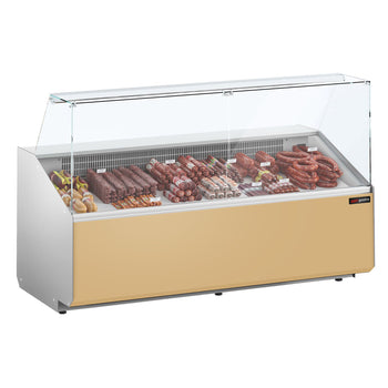 Witryna chłodnicza - 2506x979mm - 512L - front Beżowy - z 4 drzwiami