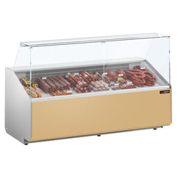 Witryna chłodnicza - 2506x979mm - 512L - front Beżowy - z 4 drzwiami