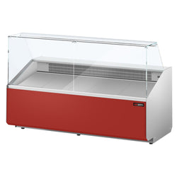 Witryna chłodnicza - 2506x979mm - 512L - front Czerwony (RAL3003) - z 4 drzwiami - na rynek PL