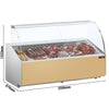 Refrigerated display counter – 2500 mm – with curved front glass – beige front panel, image 2 of 7