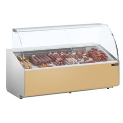 Witryna chłodnicza - 2506x979mm - 512L - front Beżowy - z 4 drzwiami
