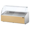 Refrigerated display counter – 2500 mm – with curved front glass – beige front panel, image 5 of 7