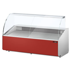 Witryna chłodnicza - 2506x979mm - 512L - front Ciemnoczerwony - z 4 drzwiami - na rynek PL