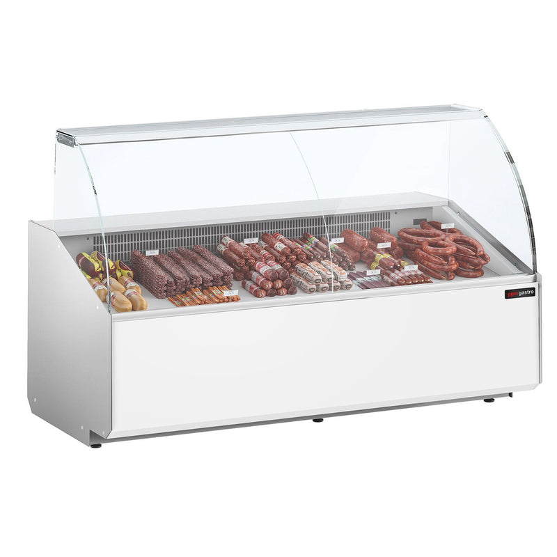 Witryna chłodnicza PREMIUM - 2506x979mm - 512L - front Biały - z 4 drzwiami - 1 półki - na rynek PL