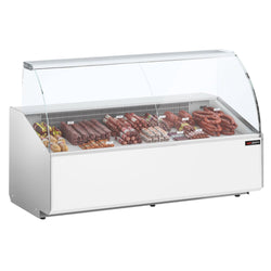 Witryna chłodnicza PREMIUM - 2506x979mm - 512L - front Biały - z 4 drzwiami - 1 półki - na rynek PL