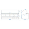 Refrigerated display counter – 2500 mm – with curved front glass – beige front panel, image 7 of 7