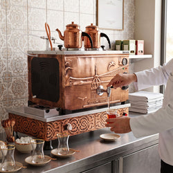 Commercial Gas & Electric Copper Tea Urn - 770mm - 22 Litres - Istanbul Design