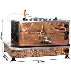 Elektryczny miedziany czajnik do herbaty - 870 mm - 33 litry - Istanbul Design