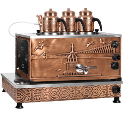 Elektryczny miedziany czajnik do herbaty - 870 mm - 33 litry - Istanbul Design
