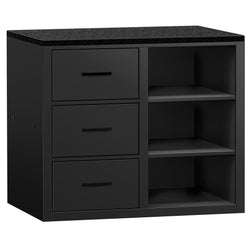 Lada kasowa MADRID - 1000 mm - Blat z czarnego marmuru - Czarny mat