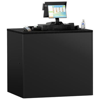 Lada kasowa MADRID - 1000 mm - Blat z czarnego marmuru - Czarny mat - Prime Gastro