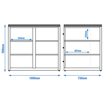 Lada kasowa MADRID - 1000 mm - Blat z czarnego marmuru - Czarny mat - Prime Gastro
