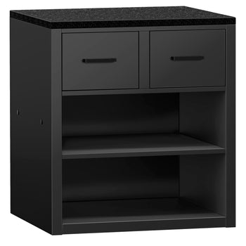 Lada kasowa MADRID - 800 mm - Blat z czarnego marmuru - Czarny mat - Prime Gastro