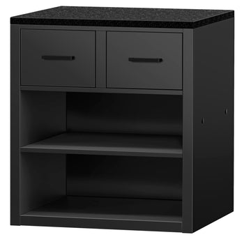 Lada kasowa MADRID - 800 mm - Blat z czarnego marmuru - Czarny mat - Prime Gastro