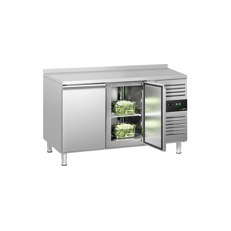 Stół chłodniczy ECO - 1360x700 mm - z 2 drzwiami & panelem tylnym