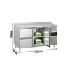 Refrigerated counter ECO – 1360 x 700 mm – with 1 door and 2 drawers – with upstand, image 2 of 14