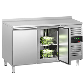 Stół chłodniczy ECO - 1360x700 mm - z 2 drzwiami & panelem tylnym - Prime Gastro