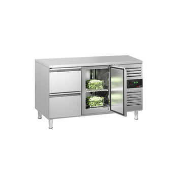 Stół chłodniczy ECO - 1360x700 mm - z 1 drzwiami & 2 szufladami - Prime Gastro