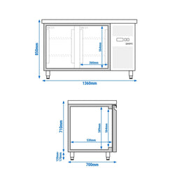 Stół mroźniczy ECO - 1360x700 mm - z 2 drzwiami