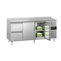Stół chłodniczy ECO - 1795x700 mm - z 2 drzwiami & 2 szufladami & z panelem tylnym