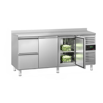 Stół chłodniczy ECO - 1795x700 mm - z 2 drzwiami & 2 szufladami & z panelem tylnym - Prime Gastro