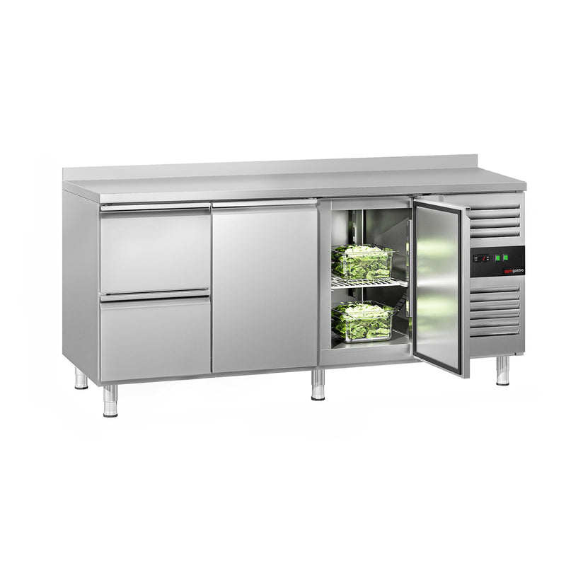 Stół chłodniczy ECO - 1795x700 mm - z 2 drzwiami & 2 szufladami & z panelem tylnym