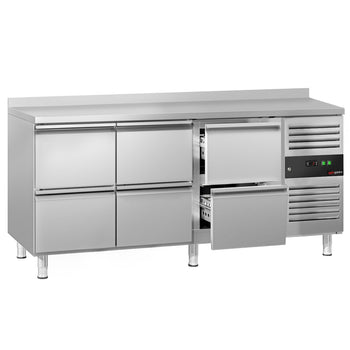 Stół chłodniczy ECO - 1795x700 mm - z 6 szufladami & panelem tylnym - Prime Gastro