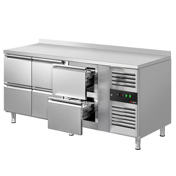 Stół chłodniczy ECO - 1795x700 mm - z 6 szufladami & panelem tylnym - Prime Gastro