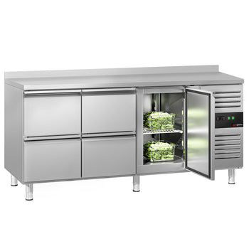 Stół chłodniczy ECO - 1795x700 mm - z 1 drzwiami & 4 szufladami & z panelem tylnym - Prime Gastro