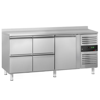 Stół chłodniczy ECO - 1795x700 mm - z 1 drzwiami & 4 szufladami & z panelem tylnym - Prime Gastro