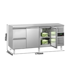Stół chłodniczy ECO - 1795x700 mm - z 2 drzwiami & 2 szufladami