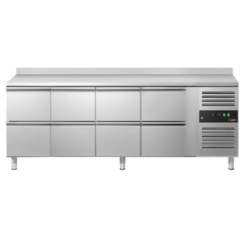Stół chłodniczy ECO - 2230x700 mm - z 8 szufladami & z panelem tylnym - Prime Gastro