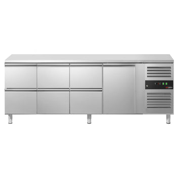 Stół chłodniczy ECO - 2230x700 mm - z 1 drzwiami & 6 szufladami - Prime Gastro