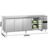 Commercial Counter Fridge ECO - 2230x700mm - with 4 doors - capacity 553 litres